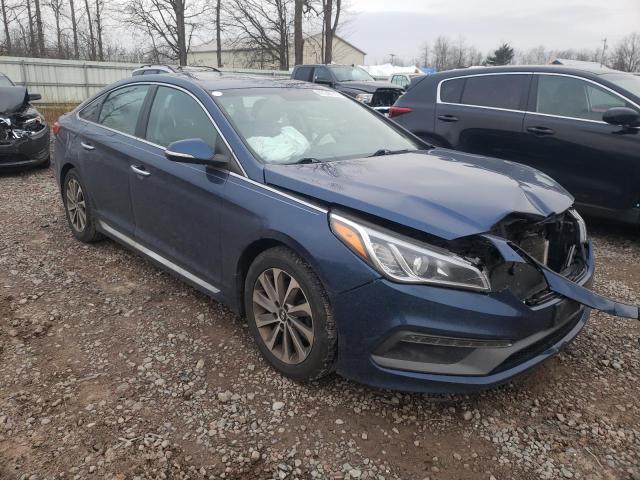 5NPE34AF7FH132420 - 2015 HYUNDAI SONATA SPO BLUE photo 4