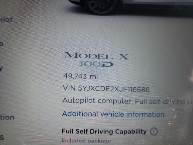 5YJXCDE2XJF116686 - 2018 TESLA MODEL X SILVER photo 8