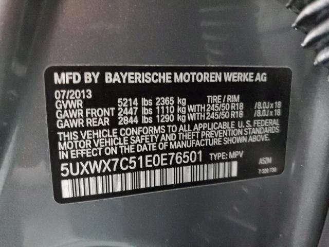 5UXWX7C51E0E76501 - 2014 BMW X3 XDRIVE3 GRAY photo 10