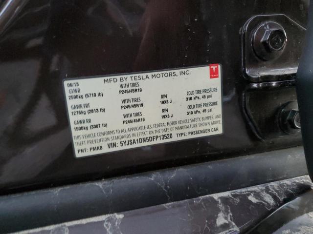 5YJSA1DN5DFP13520 - 2013 TESLA MODEL S Marrón foto 10