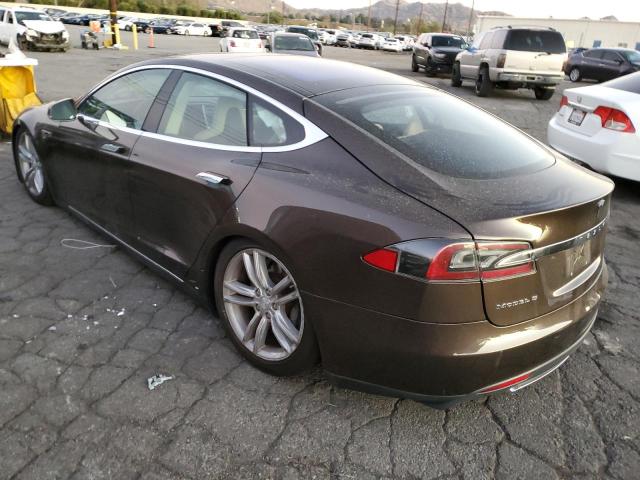 5YJSA1DN5DFP13520 - 2013 TESLA MODEL S Marrón foto 3