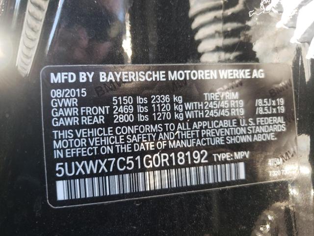 5UXWX7C51G0R18192 - 2016 BMW X3 XDRIVE3 BLACK photo 14