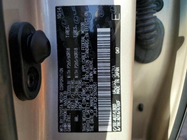 JTJJM7FX2F5096051 - 2015 LEXUS GX 460 PRE GOLD photo 10