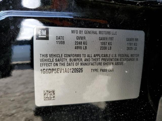 1G6DP5EV1A0120926 - 2010 CADILLAC CTS PREMIU BLACK photo 10