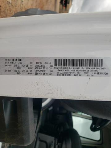 3C6TRVDG9GE121724 - 2016 RAM PROMASTER WHITE photo 10