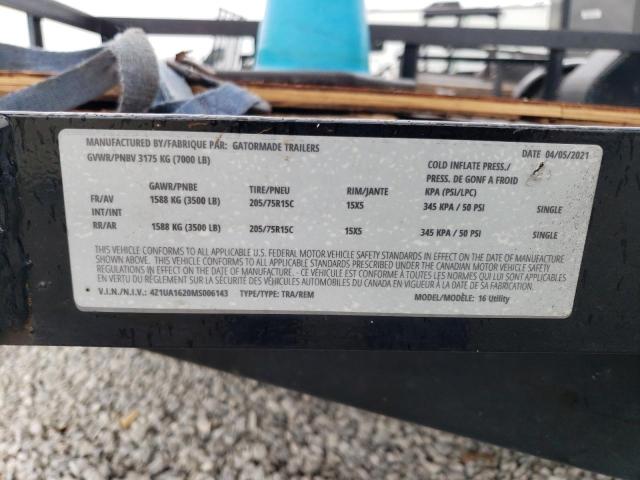 4Z1UA1620MS006143 - 2021 FABR TRAILER BLACK photo 10