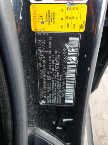 WBANF335X6CS37998 - 2006 BMW 525 XI BLACK photo 12