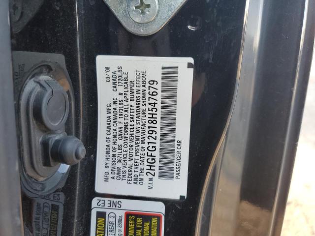 2HGFG12918H547679 - 2008 HONDA CIVIC EXL Qara foto 12