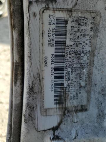 4T1SV21EXMU375677 - 1991 TOYOTA CAMRY DLX თეთრი ფოტო 10