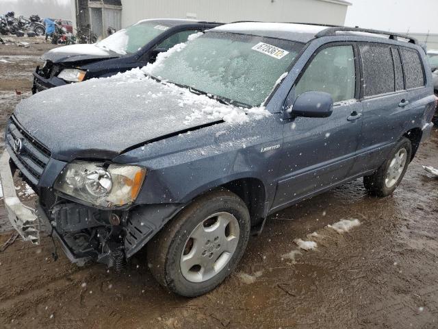 JTEHF21A310006375 - 2001 TOYOTA HIGHLANDER BLUE photo 1