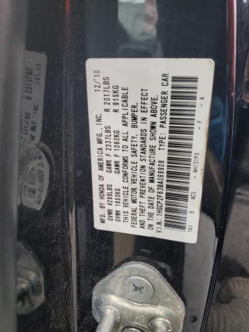 1HGCP2F63BA069909 - 2011 HONDA ACCORD SE BLACK photo 10