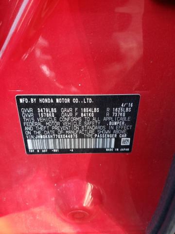 JHMGK5H77GX044875 - 2016 HONDA FIT EX RED photo 10