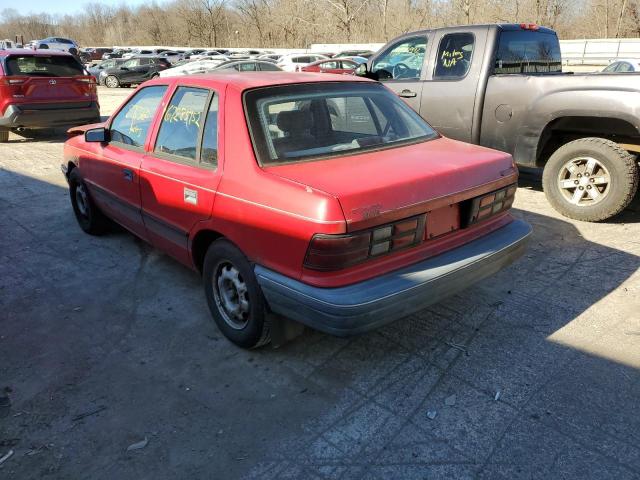 1B3XP28D2MN568077 - 1991 DODGE SHADOW AME RED photo 3