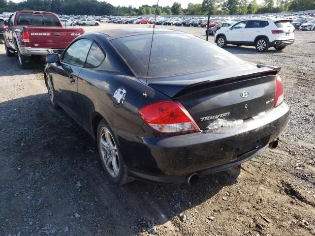 KMHHN65F55U165008 - 2005 HYUNDAI TIBURON GT BLACK photo 3