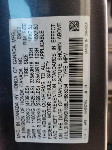 2HKRW2H88LH685254 - 2020 HONDA CR-V EXL GRAY photo 13