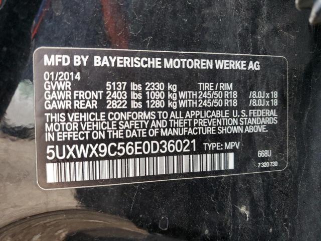 5UXWX9C56E0D36021 - 2014 BMW X3 BLACK photo 13