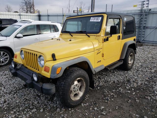 1J4FA49SX1P304104 - 2001 JEEP WRANGLER / YELLOW photo 2