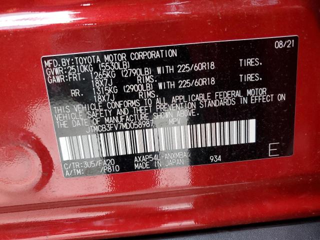 JTMCB3FV7MD058987 - 2021 TOYOTA RAV4 PRIME RED photo 14