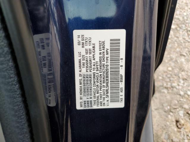 5FNRL5H63EB092010 - 2014 HONDA ODYSSEY EX BLUE photo 13