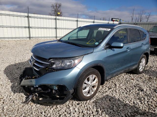 2HKRM3H70EH541963 - 2014 HONDA CR-V EXL BLUE photo 2