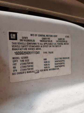 1GCGG25V261111341 - 2006 CHEVROLET EXPRESS G2 WHITE photo 13