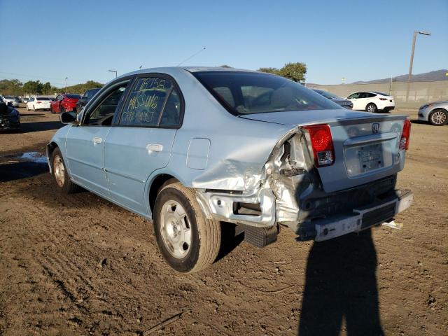 JHMES96694S006243 - 2004 HONDA CIVIC HYBR BLUE photo 3