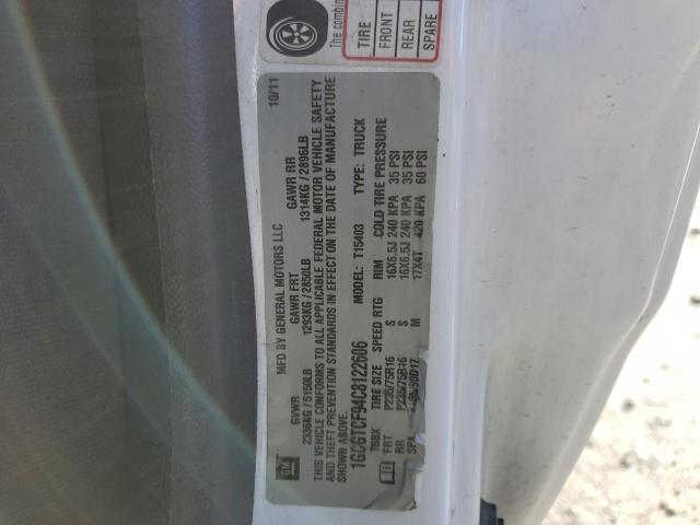 1GCGTCF94C8122606 - 2012 CHEVROLET COLORADO L WHITE photo 12