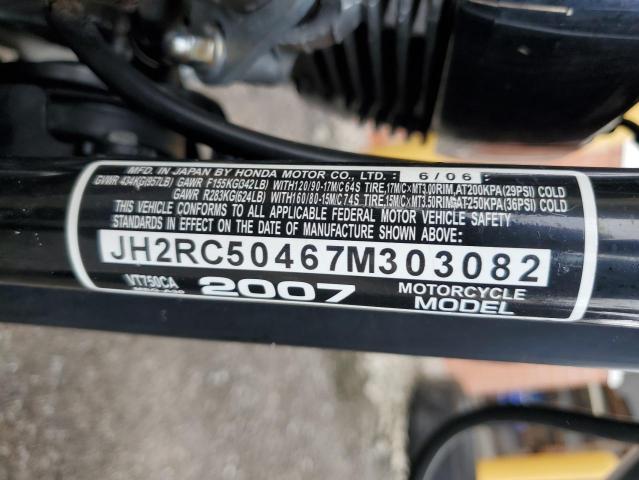 JH2RC50467M303082 - 2007 HONDA VT750 BLACK photo 10