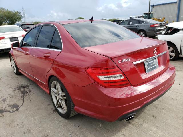 WDDGF4HB3EG250685 - 2014 MERCEDES-BENZ C 250 RED photo 3