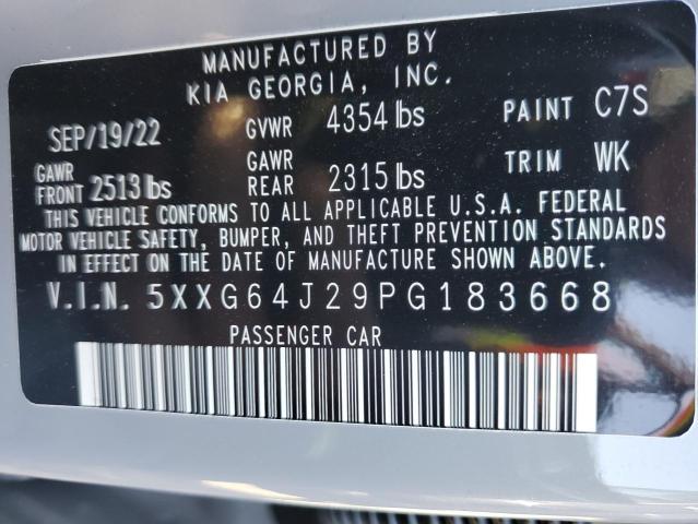 5XXG64J29PG183668 - 2023 KIA K5 GT LINE GRAY photo 10