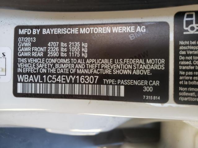 WBAVL1C54EVY16307 - 2014 BMW X1 XDRIVE2 WHITE photo 13