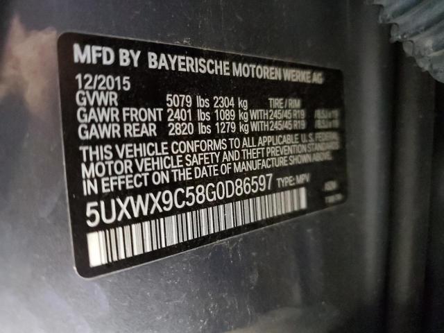 5UXWX9C58G0D86597 - 2016 BMW X3 XDRIVE2 GRAY photo 13