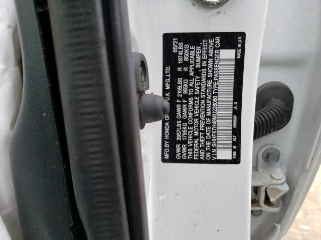 SHHFK7H48MU228080 - 2021 HONDA CIVIC SPOR 白色 照片 10