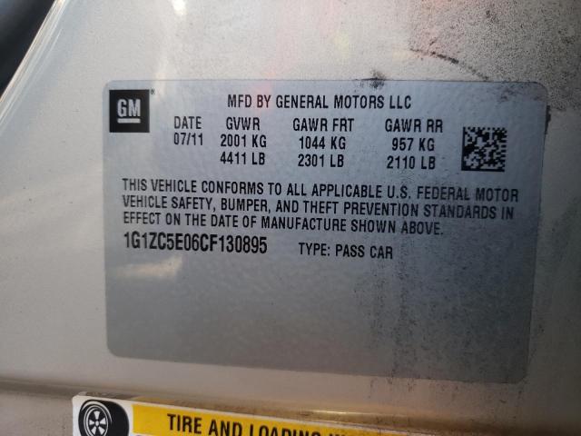 1G1ZC5E06CF130895 - 2012 CHEVROLET MALIBU 1LT 金色 照片 10