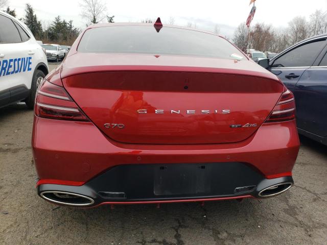 KMTG54TE4NU101901 - 2022 GENESIS G70 BASE RED photo 6