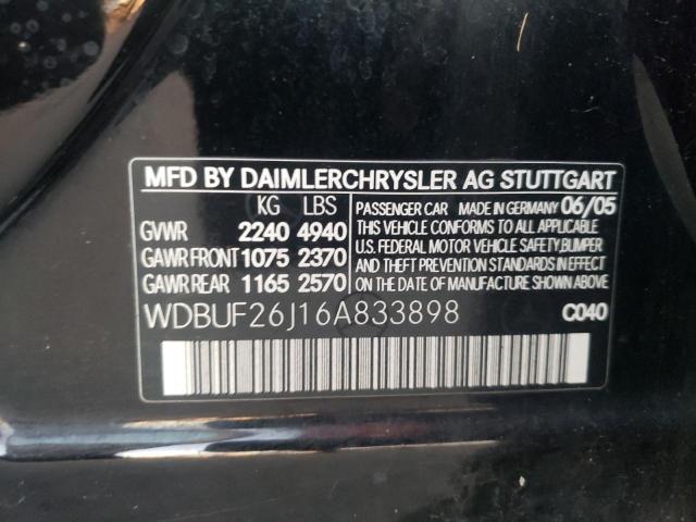 WDBUF26J16A833898 - 2006 MERCEDES-BENZ E 320 CDI BLACK photo 10