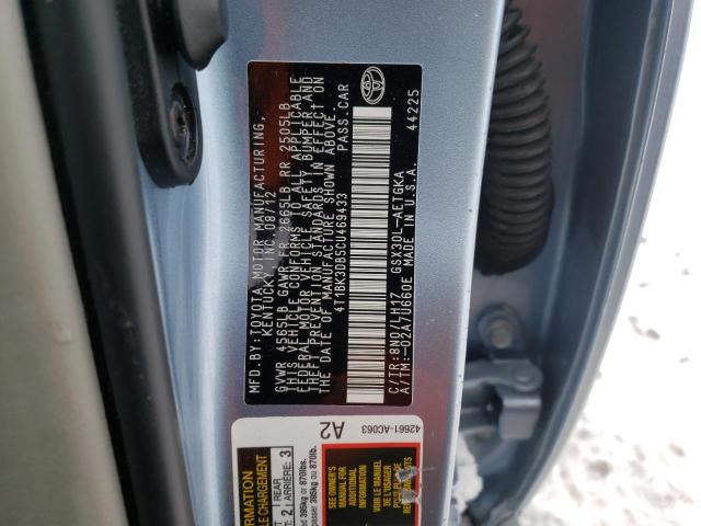 4T1BK3DB5CU469433 - 2012 TOYOTA AVALON BAS 蓝色 照片 13