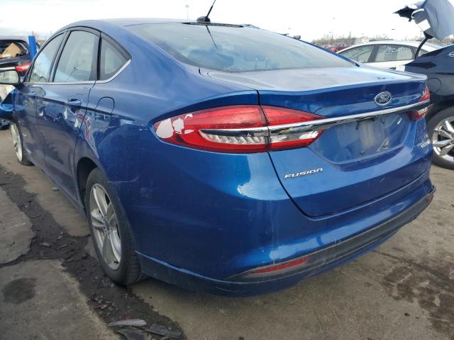 3FA6P0LU2JR247788 - 2018 FORD FUSION SE BLUE photo 3