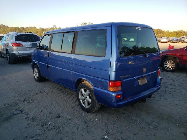 WV2MB470X2H014955 - 2002 VOLKSWAGEN EUROVAN MV BLUE photo 2