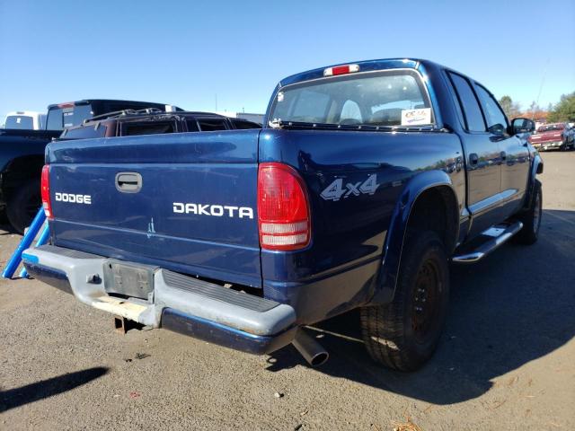 1D7HG38NX4S595195 - 2004 DODGE DAKOTA QUA BLUE photo 4