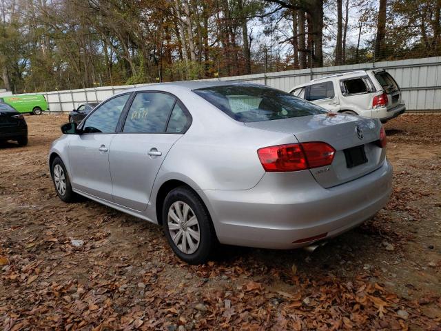 3VW2K7AJ7DM294127 - 2013 VOLKSWAGEN JETTA BASE 银色 照片 2