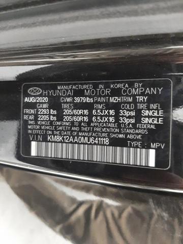 KM8K12AA0MU641118 - 2021 HYUNDAI KONA SE BLACK photo 13