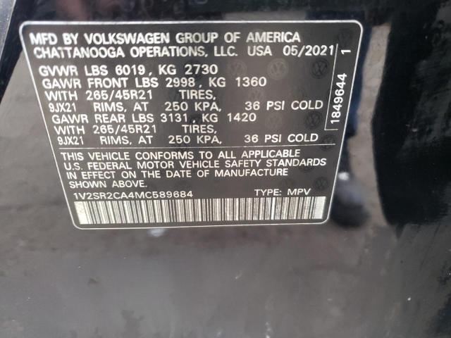 1V2SR2CA4MC589684 - 2021 VOLKSWAGEN ATLAS SEL Qara foto 10