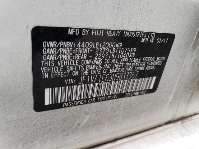 JF1VA1E63H9833357 - 2017 SUBARU WRX PREMIU WHITE photo 12