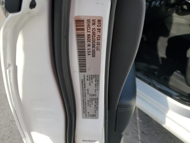 1C4RDJDGXNC182630 - 2022 DODGE DURANGO GT WHITE photo 13