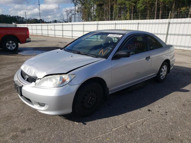 1HGEM21164L057614 - 2004 HONDA CIVIC DX V SILVER photo 2