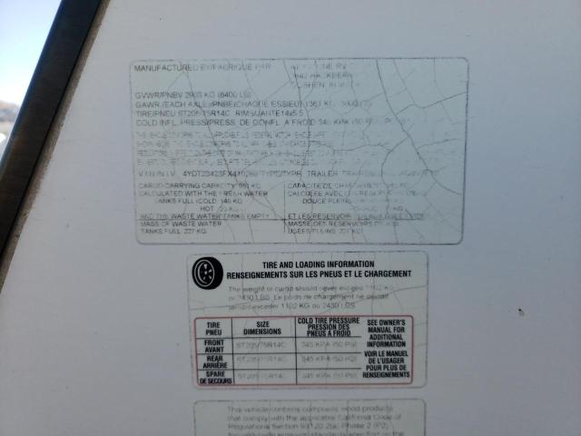 4YDT23423FX410289 - 2014 PASSPORT TRAVELTRLR Ağ foto 10