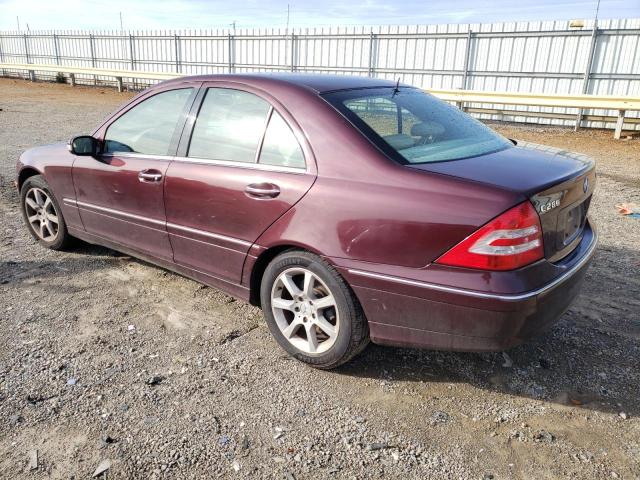 WDBRF92H47F882650 - 2007 MERCEDES-BENZ C 280 4MAT MAROON photo 2