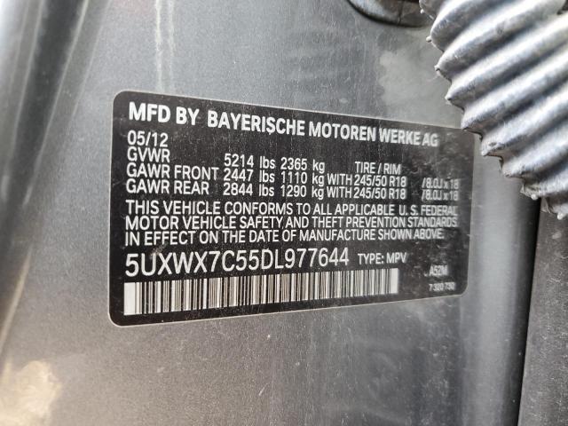 5UXWX7C55DL977644 - 2013 BMW X3 XDRIVE3 GRAY photo 13