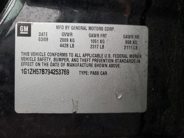 1G1ZH57B794253769 - 2009 CHEVROLET MALIBU 1LT 黑色 照片 12